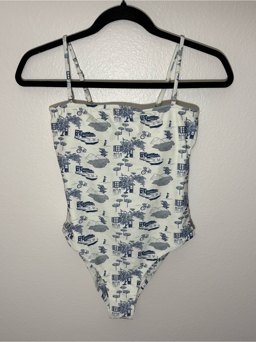 Honey Swim Amalfi Blue One-Piece Swimsuit Medium